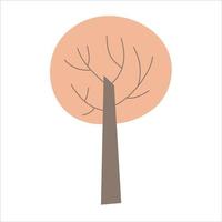 albero scandinavo rosa. illustrazione dell'albero di primavera di design. semplice illustrazione vettoriale per il design dei bambini.