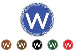 logo della lettera w e modello di progettazione dell'icona vettore