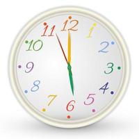 illustrazione vettoriale di orologio per bambini con numeri colorati