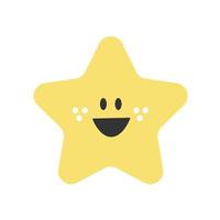 icona di carattere felice stella colorata doodle isolato su priorità bassa bianca. vettore