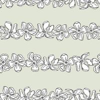 fiore di magnolia motivo floreale senza cuciture, elementi disegnati a mano per design tessile, carta da parati e artigianato vettore
