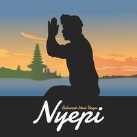 giorno di nyepi. bali. illustrazione vettoriale