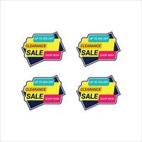 modello di set di raccolta badge sconto vettore