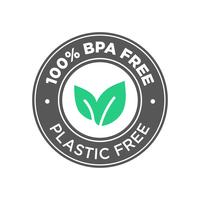 100% senza BPA. Icona 100% senza plastica. vettore