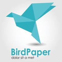logo di carta pieghevole per uccelli vettore