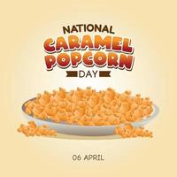 illustrazione vettoriale del giorno nazionale dei popcorn al caramello