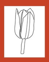 Pagina da colorare di fiori di tulipano per bambini vettore