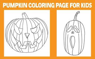 Pagina da colorare di zucca di Halloween per bambini vettore