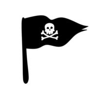 bandiera dei pirati dei cartoni animati con jolly roger vettore