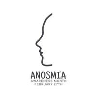 illustrazione vettoriale del mese di consapevolezza dell'anosmia