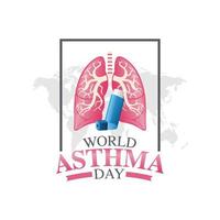 illustrazione vettoriale della giornata mondiale dell'asma