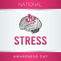 illustrazione vettoriale della giornata nazionale di sensibilizzazione sullo stress