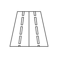 Linea nera bidirezionale icona della strada vettore