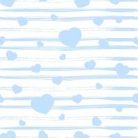 senza cuciture con cuore blu, strisce di trama su bianco. sfondo di san valentino. concetto di amore. per carta da parati, confezione regalo, scrapbooking, tessuto per vestiti tessile sfondo vettoriale. vettore