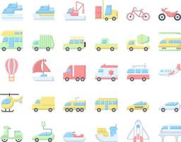 illustrazione vettoriale di icone di trasporto