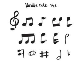 set di scarabocchi di note musicali. illustrazione vettoriale