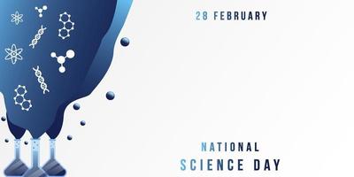 fondo dell'illustrazione della giornata nazionale della scienza con lo spazio della copia vettore