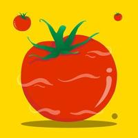pomodori freschi in stile piatto. cibo vegetale sano, illustrazione naturale vettore libero
