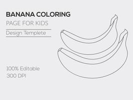 Pagina da colorare di banana per bambini vettore