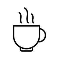 Icona della tazza di tè linea nera vettore