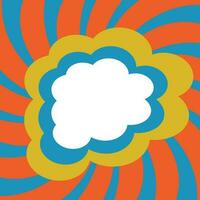 bolla di nuvola comica con sfondo a spirale in colori retrò vettore