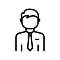 icona della linea di un uomo che indossa una cravatta. adatto per l'icona di affari. design semplice modificabile. vettore del modello di progettazione