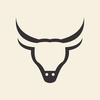 testa di mucca forma vintage logo design grafico vettoriale simbolo icona illustrazione del segno idea creativa