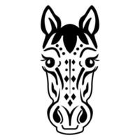 segno zodiacale cinese testa di cavallo stilizzato. vettore