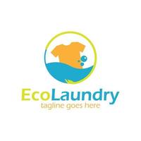 modello di progettazione logo lavanderia eco semplice e unico. perfetto per affari, azienda, casa, ecc. vettore