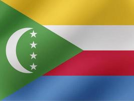 illustrazione ondulata realistica di vettore del design della bandiera delle Comore