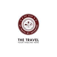 illustrazione del logo con il concetto di viaggio e avventura vettore