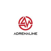 logo del cerchio di adrenalina creativa - lettera un vettore di logo