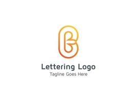 lettering b logo modello design semplice colore chiaro gratuito pro vettore