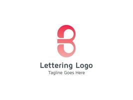 lettering b logo modello design semplice colore chiaro gratuito pro vettore