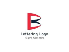 lettering b logo modello design semplice colore chiaro gratuito pro vettore