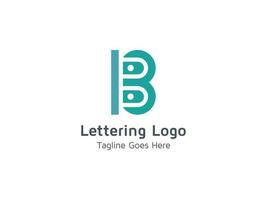 lettering b logo modello design semplice colore chiaro gratuito pro vettore