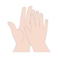 due palmi colore vettore image.flat illustration.hands.