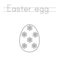 traccia le lettere e colora l'uovo di Pasqua. pratica della scrittura a mano per i bambini. vettore
