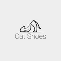 disegno del logo delle scarpe da gatto. illustrazione vettoriale. vettore