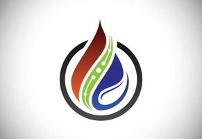 icona di fiamma di fuoco a forma di goccia. concetto di design del logo dell'industria petrolifera e del gas. vettore