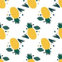 modello senza cuciture di ananas. carta da parati infinita di ananas disegnata a mano. vettore