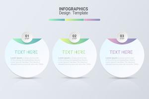 Infographics in tre fasi. Modello di business vettoriale per presentazione e formazione.