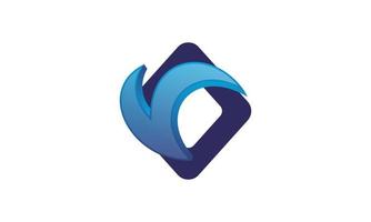 rettangolo creativo forme 3d logo società di affari moderna vettore