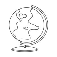 icona del globo di contorno. concetto di pianeta. simbolo della terra. vettore