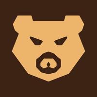 forma moderna testa orso grizzly piatto logo simbolo icona grafica vettoriale illustrazione idea creativa