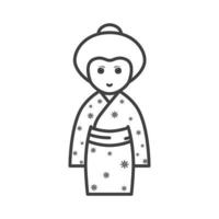 carino madre cultura asiatica abito kimono logo design vettore grafico simbolo icona segno illustrazione idea creativa