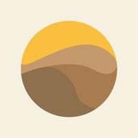 deserto con cerchio tramonto colorato logo simbolo icona illustrazione grafica vettoriale