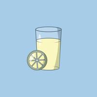 illustrazione vettoriale di limonata. bevanda acida e fresca. acqua di limone estiva. stile cartone animato piatto adatto per icona, pagina di destinazione web, banner, volantino, adesivo, carta, sfondo, t-shirt, clip-art