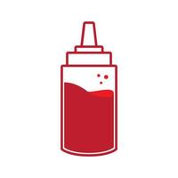 salsa astratta salsiccia bottiglia logo rosso simbolo icona grafica vettoriale illustrazione idea creativa