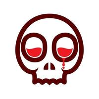 cranio con sangue logo design vettore grafico simbolo icona segno illustrazione idea creativa